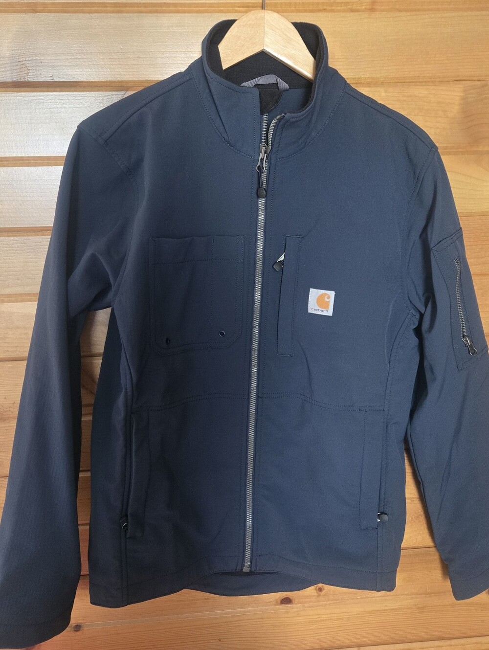 Carhartt Rough Cut Softshell Jacket 102703 Navy Men’s Small Rugged Flex